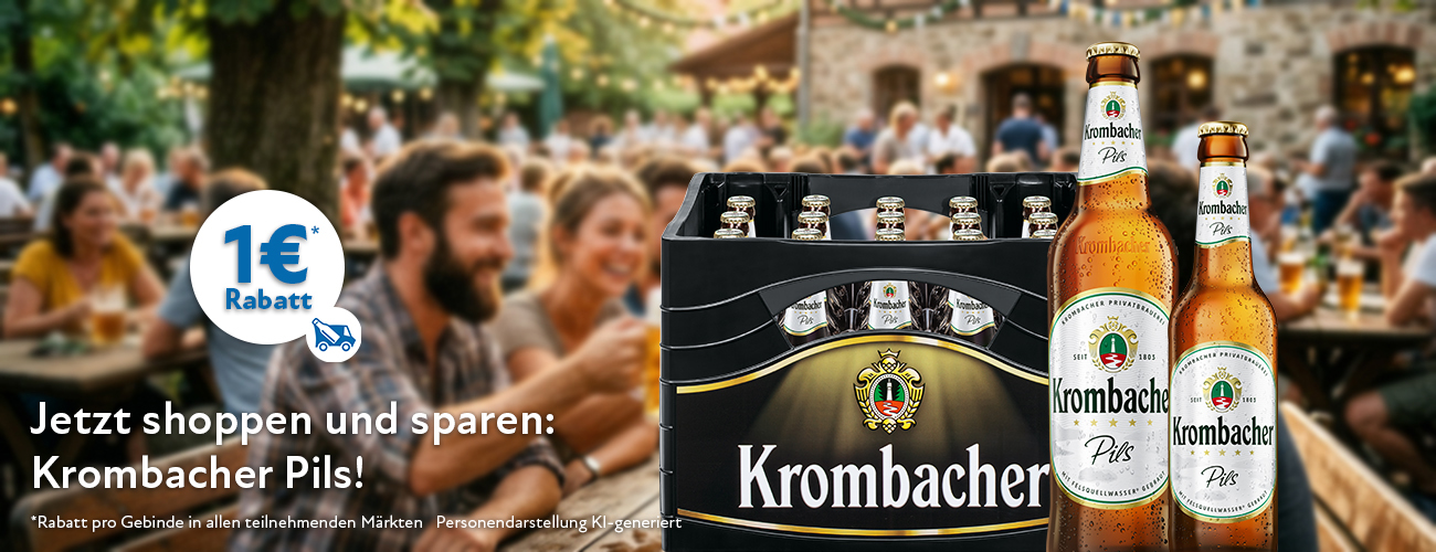 Krombacher Pils Rabattaktion 1 Euro - KW 36 und 37 in 2026